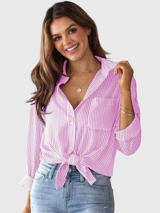 Kennedy | Striped Button Up Collared Shirt