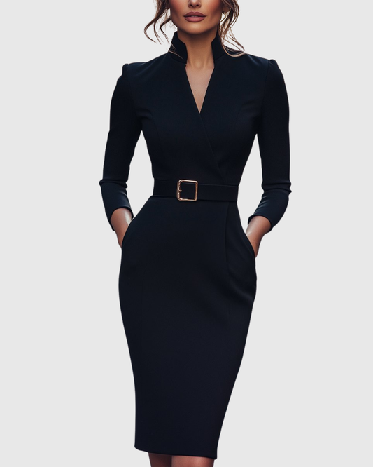 Diana | Pencil Midi Dress with Belt