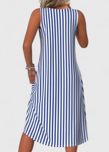 Sydney | Striped Sleeveless Midi Dress