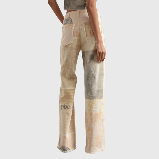 Peyton | Artistic Print Wide Leg Jeans