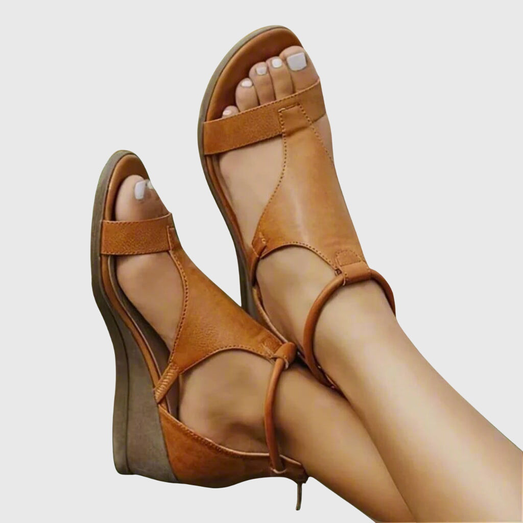 Willow | Orthopedic Leather High Wedge Sandals
