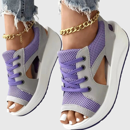 Aria | Lace Up Wedge Sandals