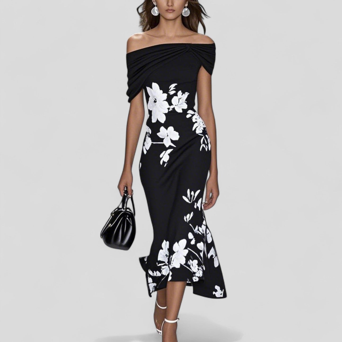 Ashley | Floral Midi Dress for Women