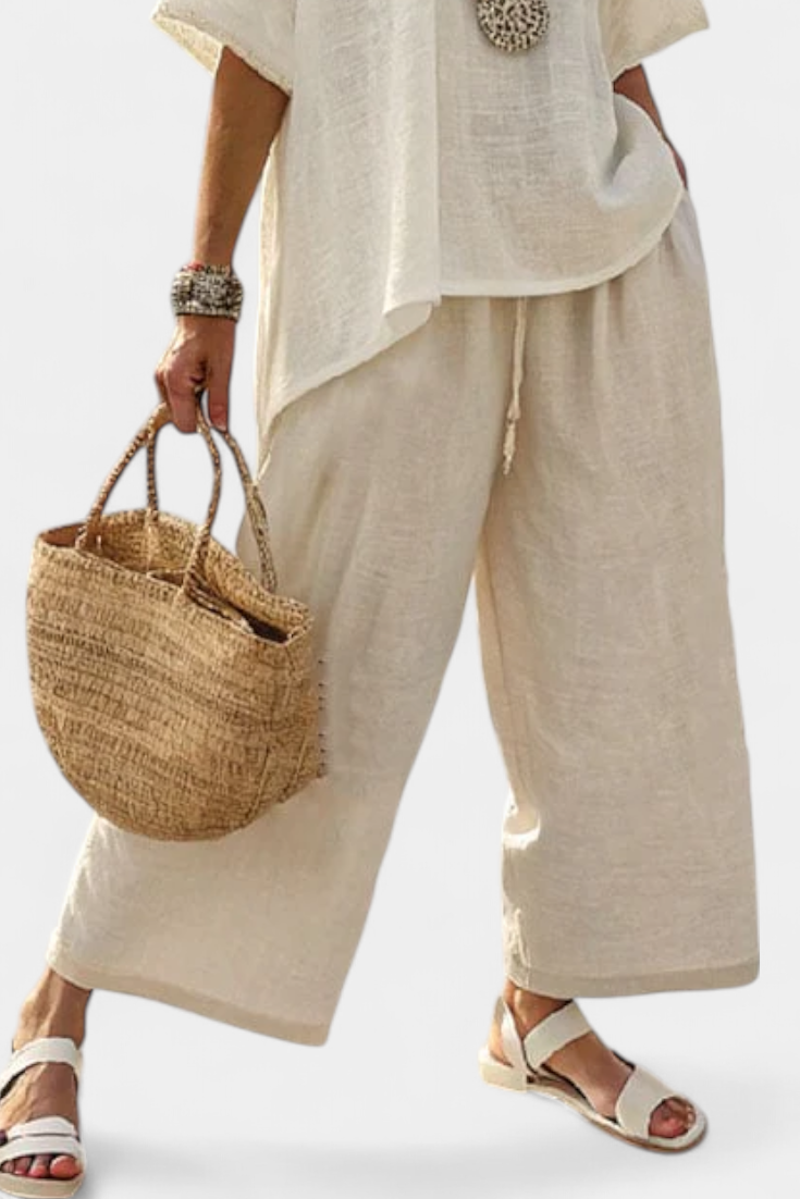 Aubrey | Comfortable Boho Top and Wide Leg Pants Set