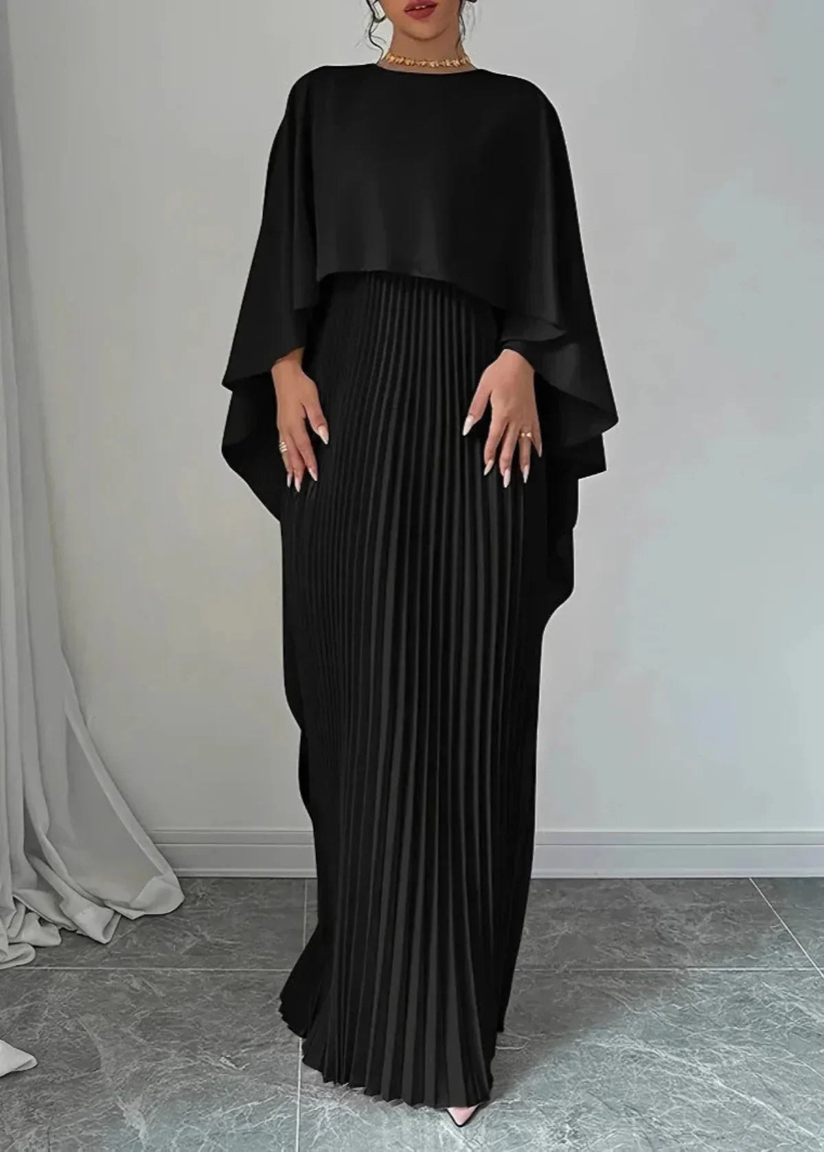 Danielle | Cape Maxi Dress for Wedding Guest