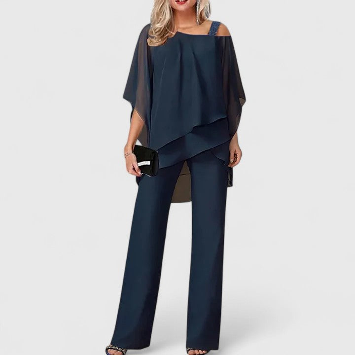 Evelyn | Elegant 2 Piece Matching Top and Pants Set