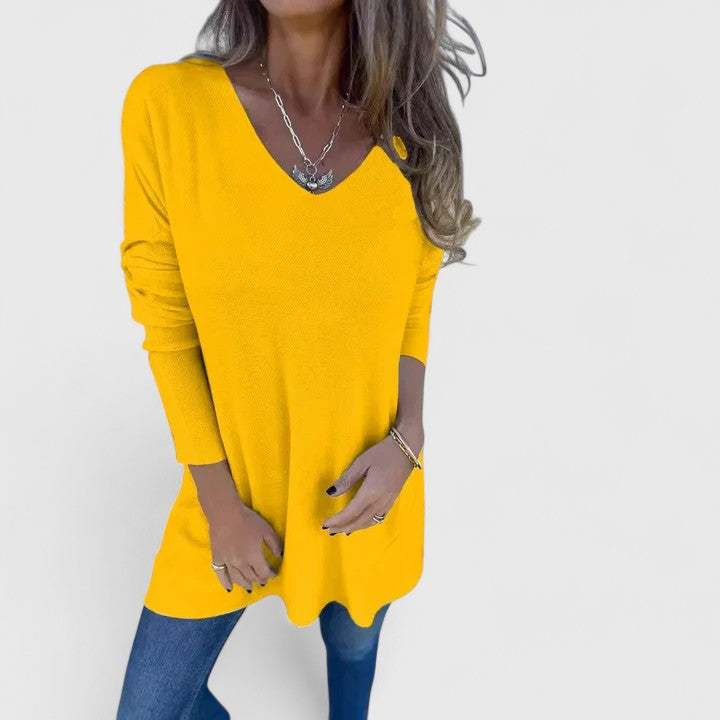 Grace | Oversized V-Neck Long Sleeve Top