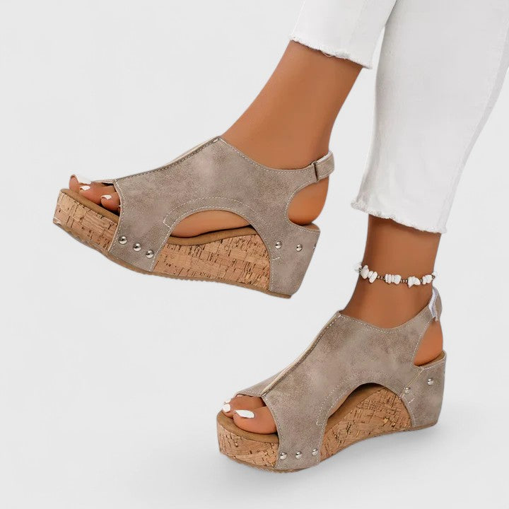 Isla | Orthopedic Cork Wedge Sandals