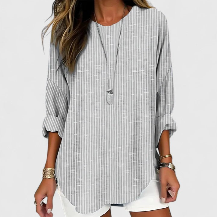 Nora | Comfy Striped Longline Blouse