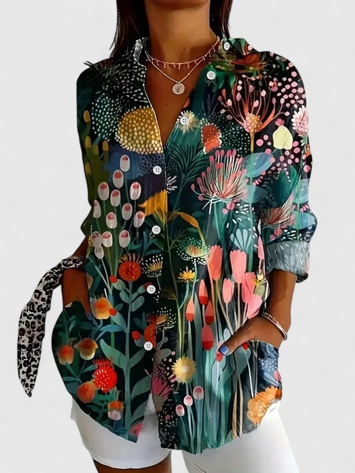 Maya | Floral Button Down Summer Blouse