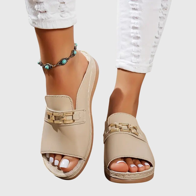 Olivia | Orthopedic Wedge Mule Sandals