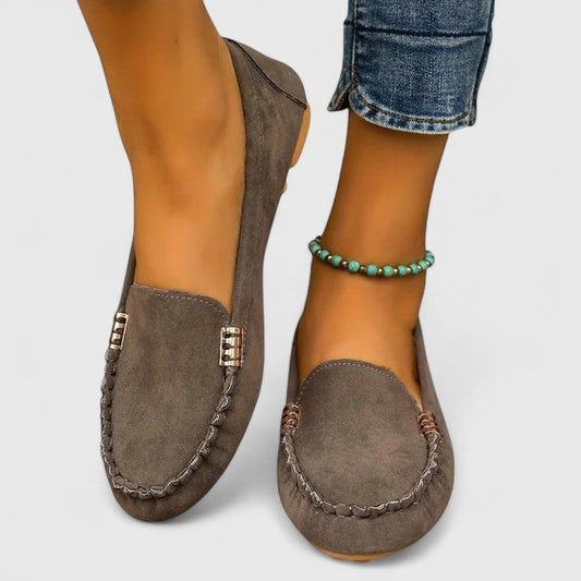 Poppy | Orthopedic Moccasin Suede Flat Loafers