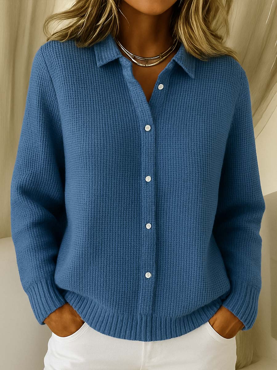 Scarlett | Elegant Knit Collared Cardigan