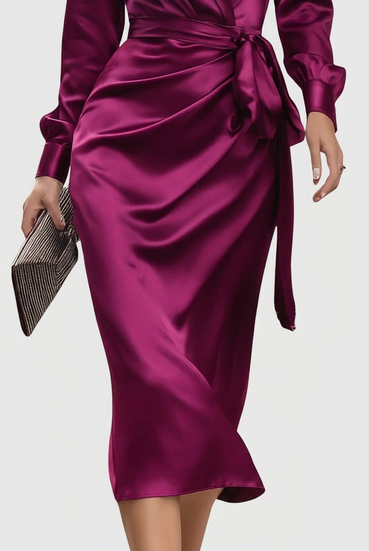 Victoria | Elegant Wrap Midi Dress