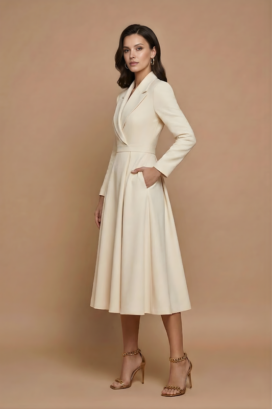 Vivienne | Elegant Pleated Midi Dress