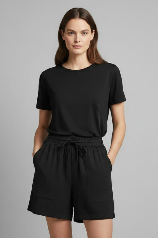 Maya | Drawstring Patch Pocket Casual Shorts