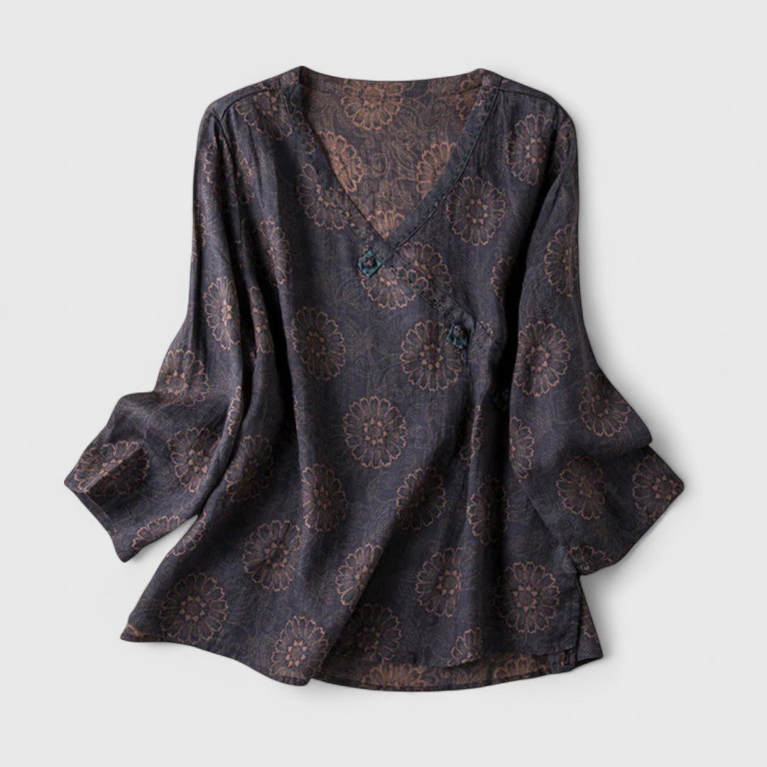 Wren | Comfortable Print V-Neck Blouse