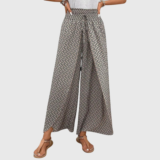 Stella | Smocked High Waist Printed Palazzo Pants