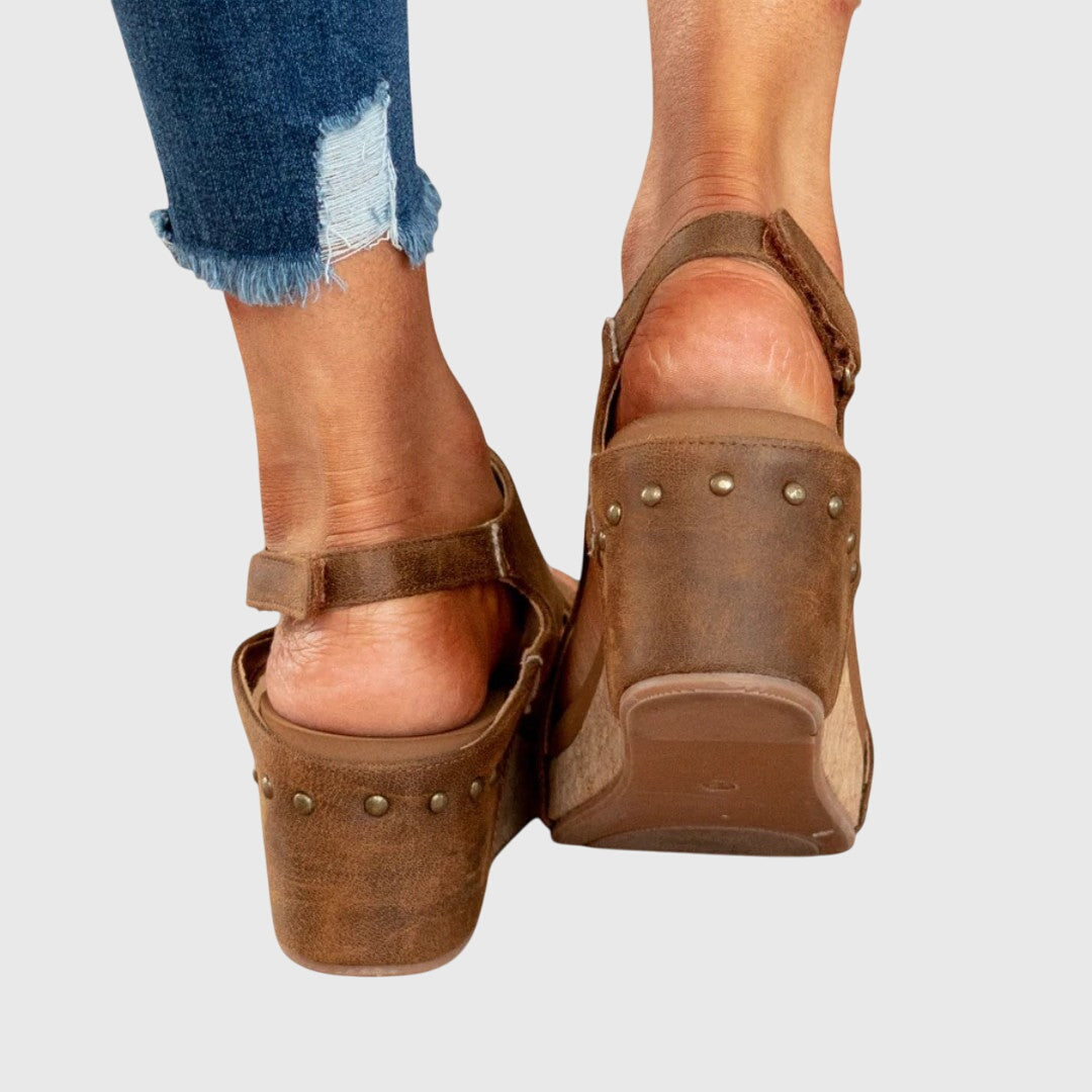 Riley | Orthopedic Cork Wedge Sandals