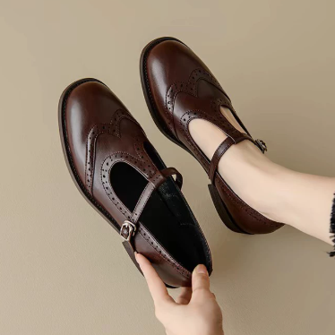 Eleanor | Brogue Mary Jane Flat Shoes