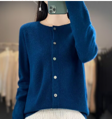 Fiona | Button Front Crew Neck Cardigan