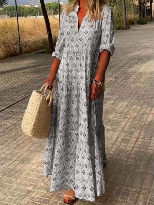 Jenna | Printed Tiered Boho Maxi Dress for Women