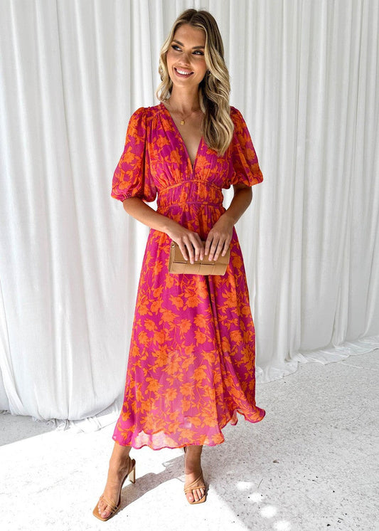 Savannah | Floral Maxi Dress for Wedding Guest