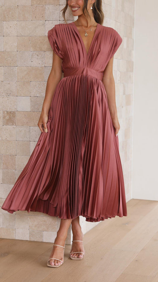 Melissa | Pleated Summer Midi Wedding Guest Dress