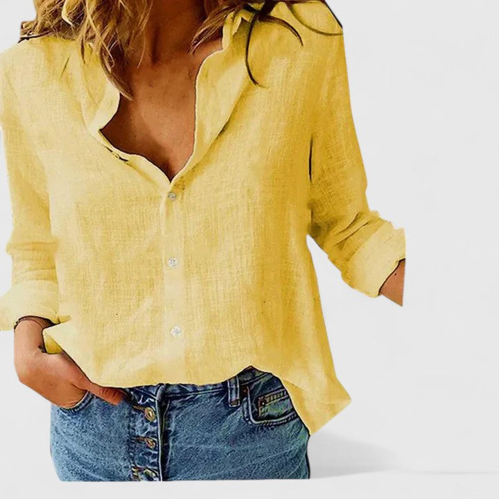 Harper | Elegant Button Down Linen Blouse