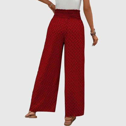 Stella | Smocked High Waist Printed Palazzo Pants