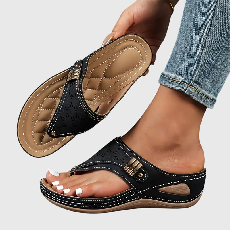 Luna | Orthopedic Thong Wedge Sandals