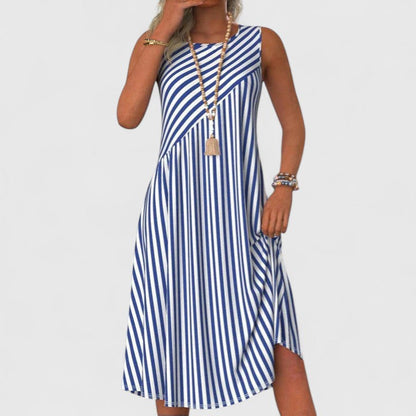 Sydney | Striped Sleeveless Midi Dress