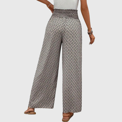 Stella | Smocked High Waist Printed Palazzo Pants