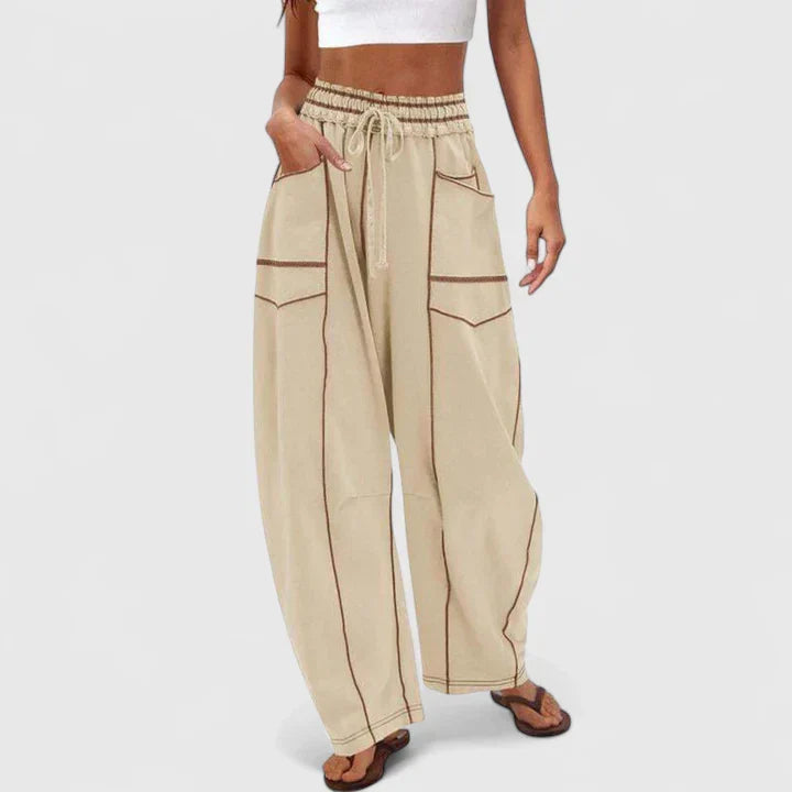 Hailey | Comfortable Stitch Baggy Wide Leg Pants