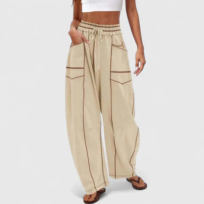 Hailey | Comfortable Stitch Baggy Wide Leg Pants