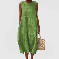 Peyton | Embroidered Sleeveless Midi Dress
