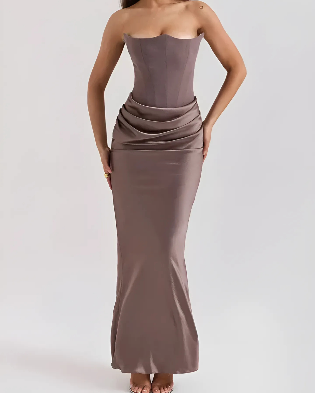 Sofia | Strapless Corset Maxi Dress for Wedding Guest
