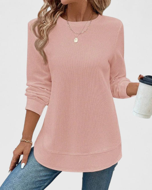 Aubrey | Ribbed Crew Neck Long Sleeve Top