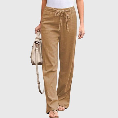 Brooklyn | Comfortable Tie Waist Straight Leg Pants