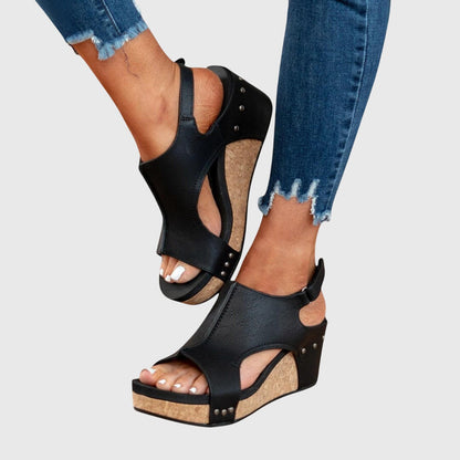 Riley | Orthopedic Cork Wedge Sandals