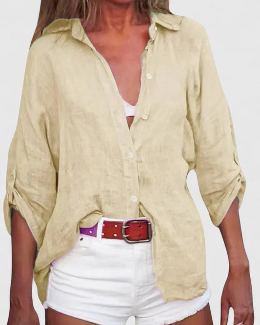 Natalie | Comfortable Button Up Blouse Shirt