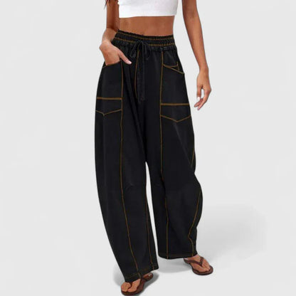 Hailey | Comfortable Stitch Baggy Wide Leg Pants