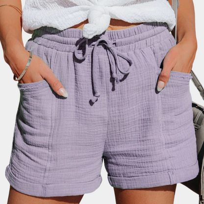 Riley | Elegant Drawstring Cuffed Casual Shorts