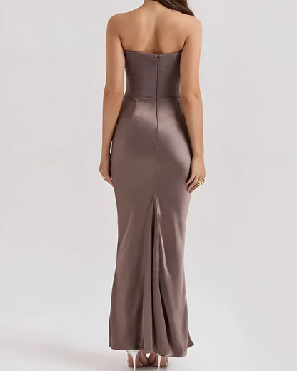 Sofia | Strapless Corset Maxi Dress for Wedding Guest