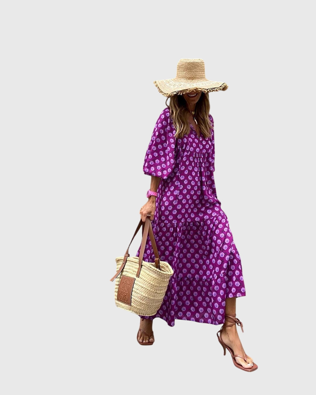 Leah | Printed  Boho Maxi Dress