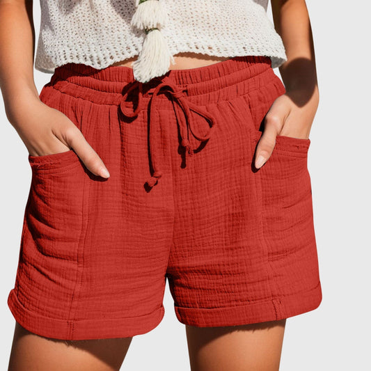 Riley | Elegant Drawstring Cuffed Casual Shorts