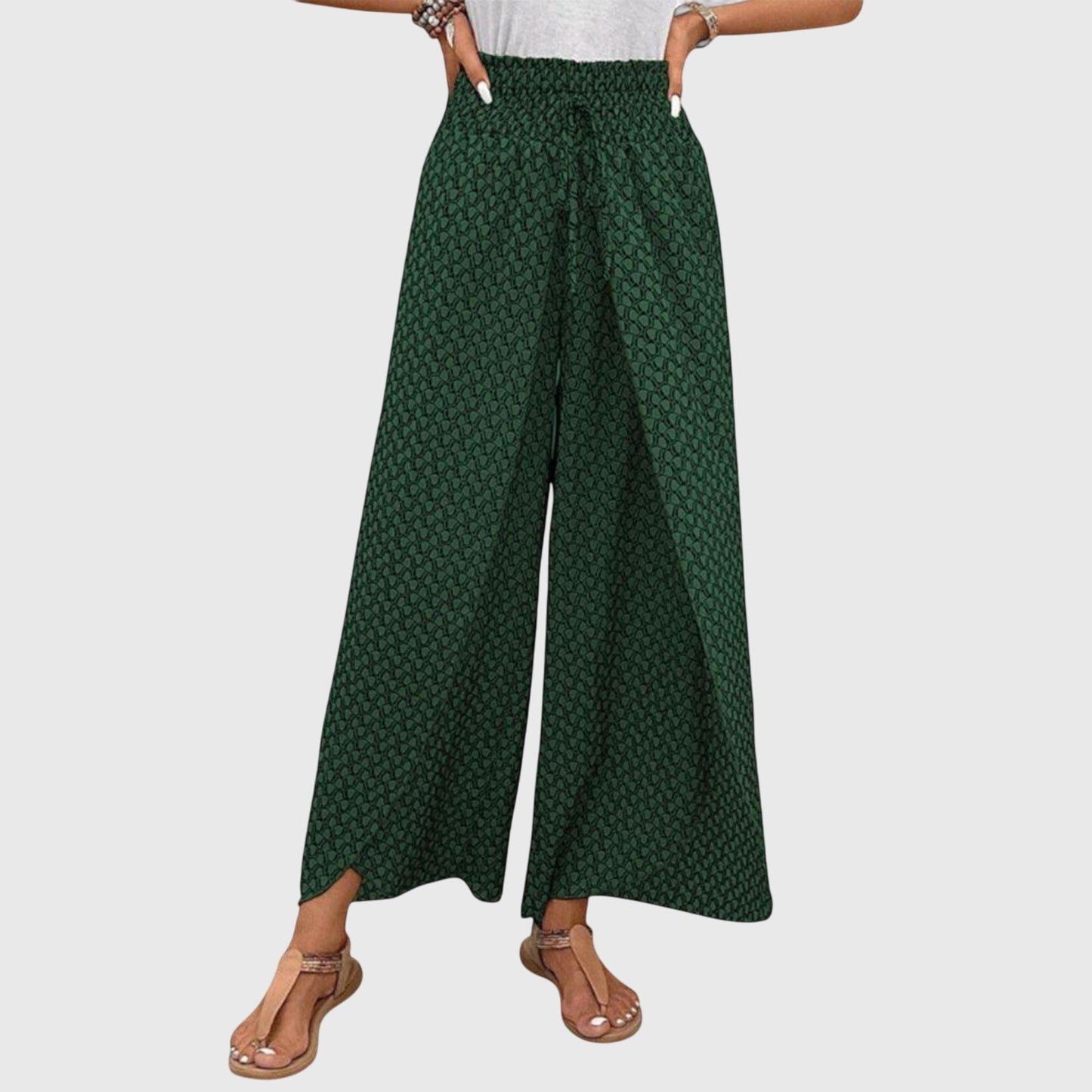 Stella | Smocked High Waist Printed Palazzo Pants