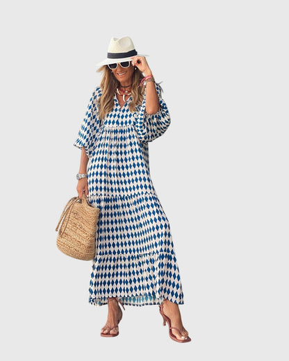 Leah | Printed  Boho Maxi Dress