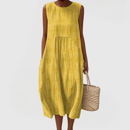 Peyton | Embroidered Sleeveless Midi Dress