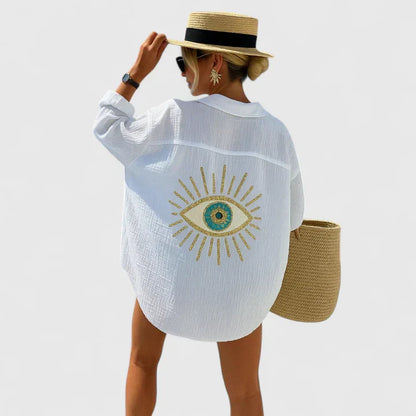 Xena | Evil Eye Back Oversized Blouse Shirt